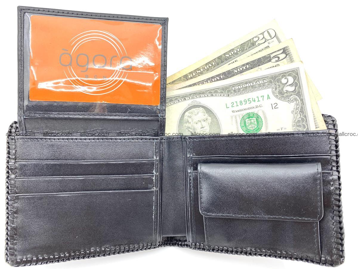 Crocodile skin bifold wallet tail part with braided trim 905 Foto 3