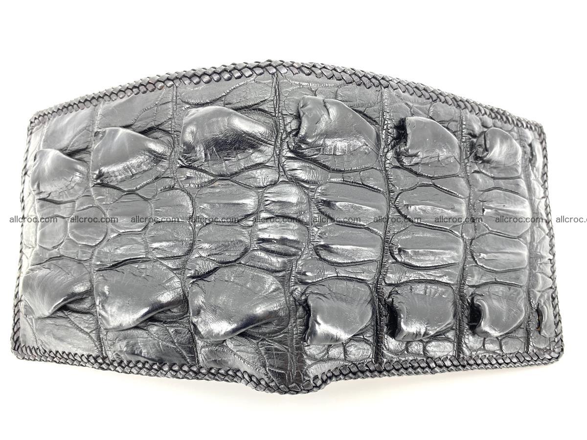 Crocodile skin bifold wallet tail part with braided trim 905 Foto 2