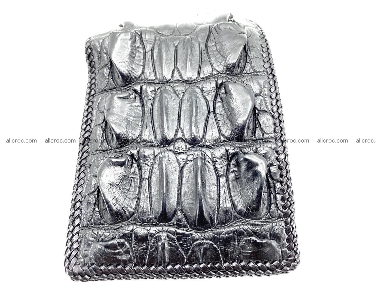Crocodile skin bifold wallet tail part with braided trim 905 Foto 9