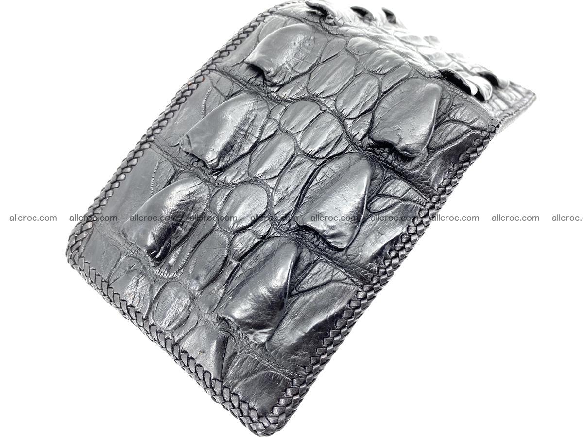 Crocodile skin bifold wallet tail part with braided trim 905 Foto 10