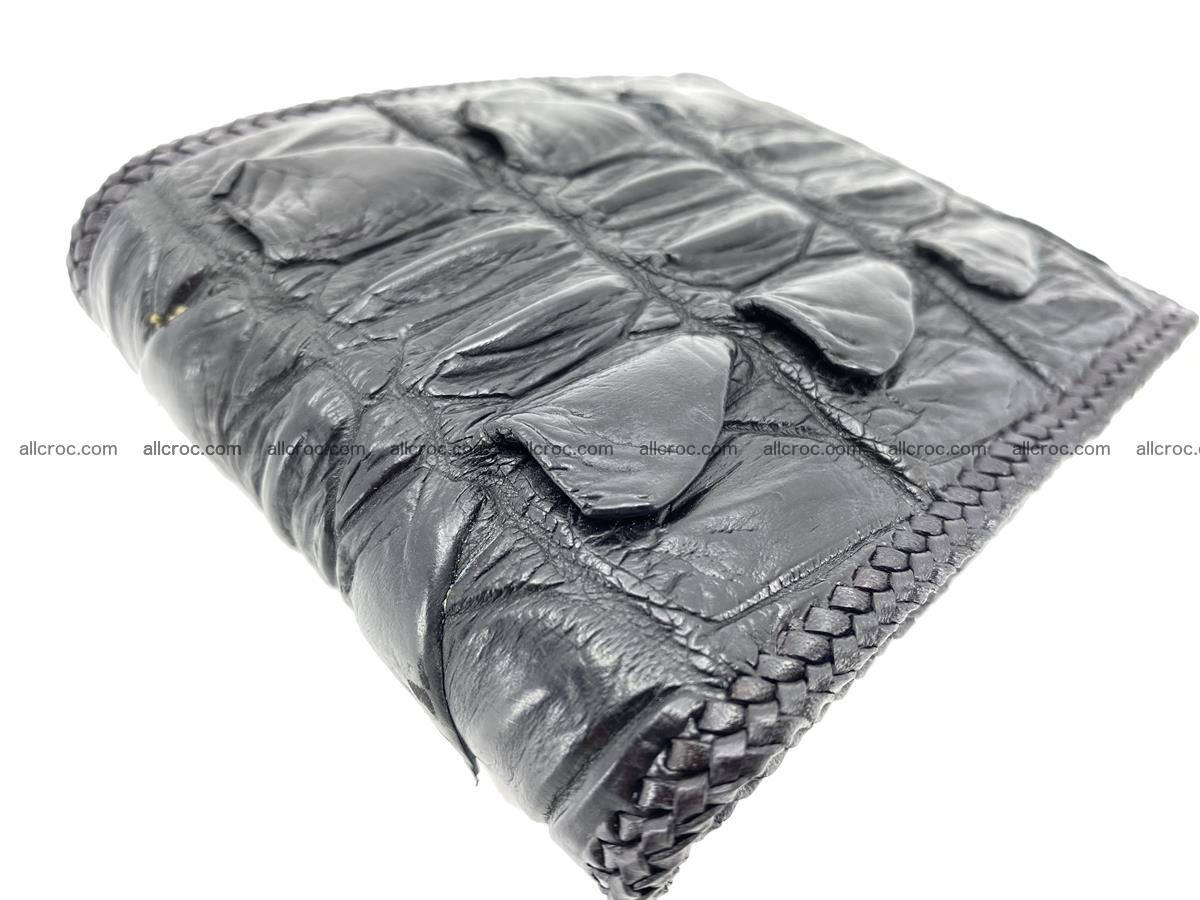 Crocodile skin bifold wallet tail part with braided trim 907 Foto 2