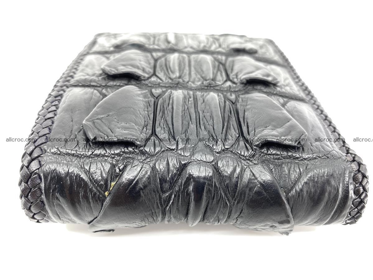 Crocodile skin bifold wallet tail part with braided trim 907 Foto 3