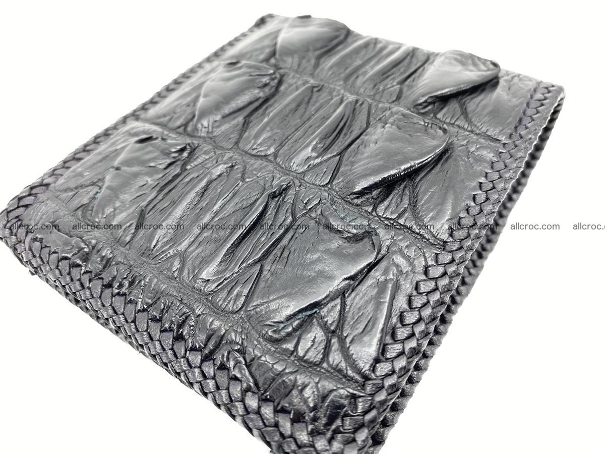 Crocodile skin bifold wallet tail part with braided trim 907 Foto 6