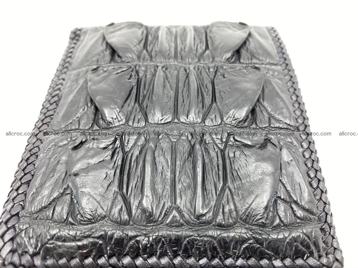 Crocodile skin bifold wallet tail part with braided trim 907 Foto 4