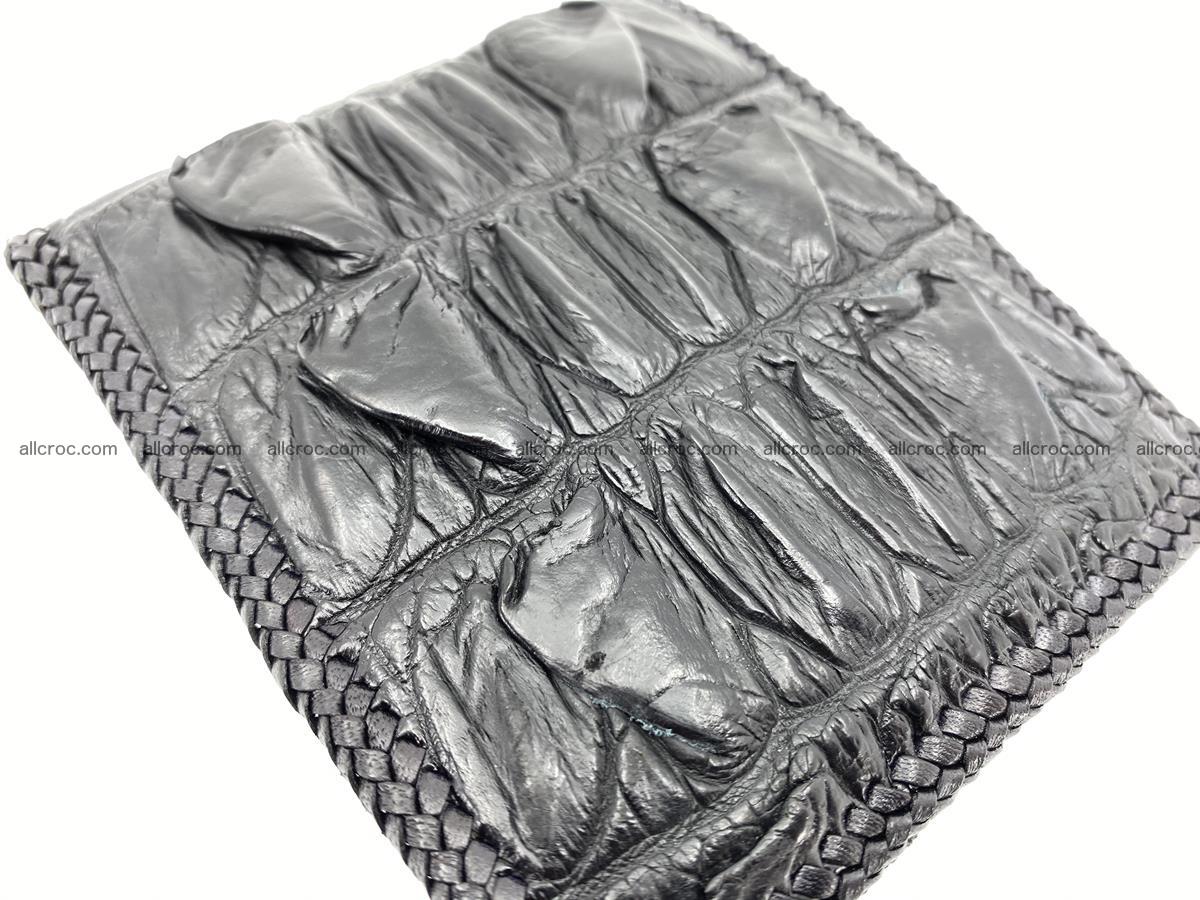Crocodile skin bifold wallet tail part with braided trim 907 Foto 5