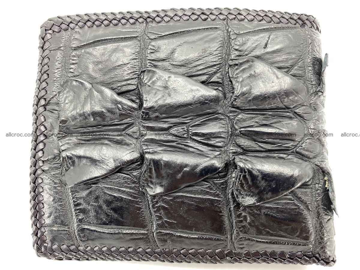 Crocodile skin bifold wallet tail part with braided trim 907 Foto 1