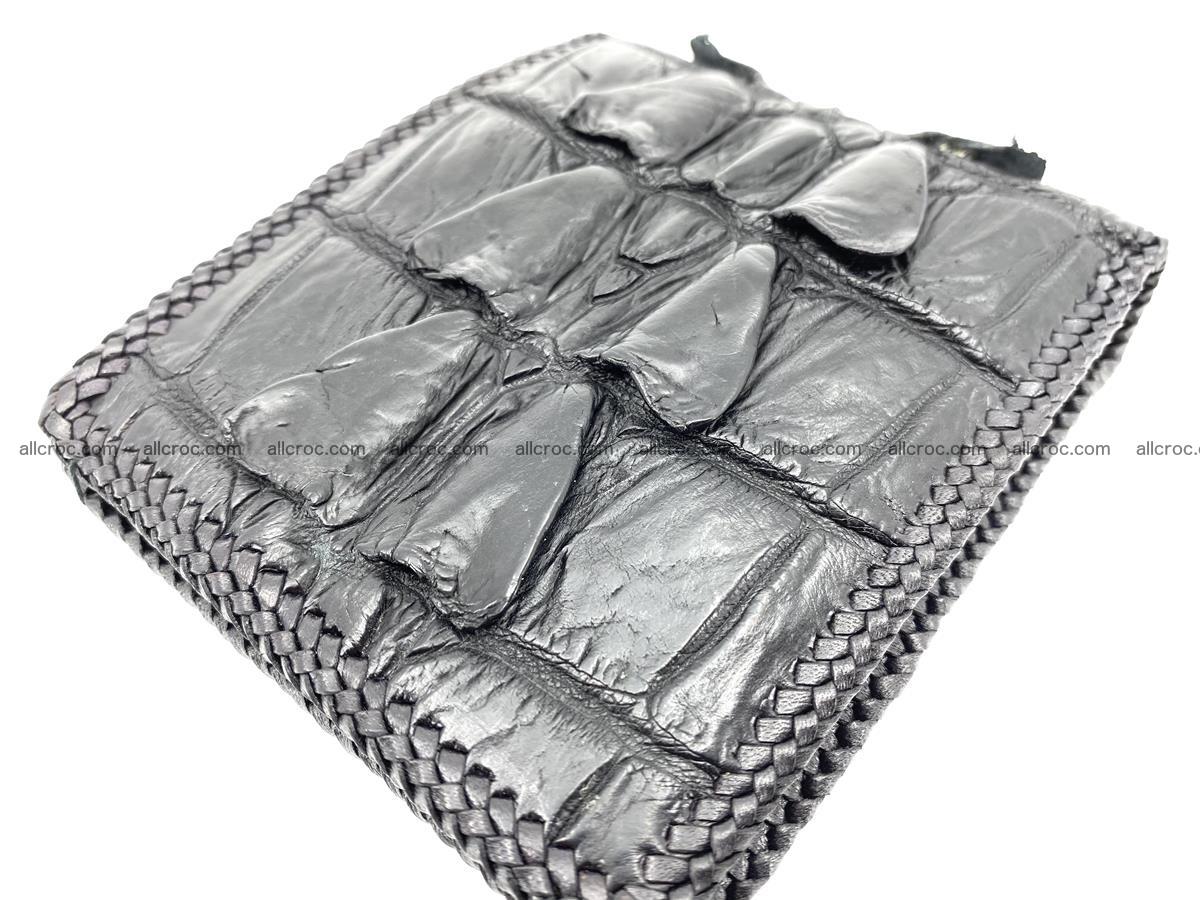 Crocodile skin bifold wallet tail part with braided trim 907 Foto 9