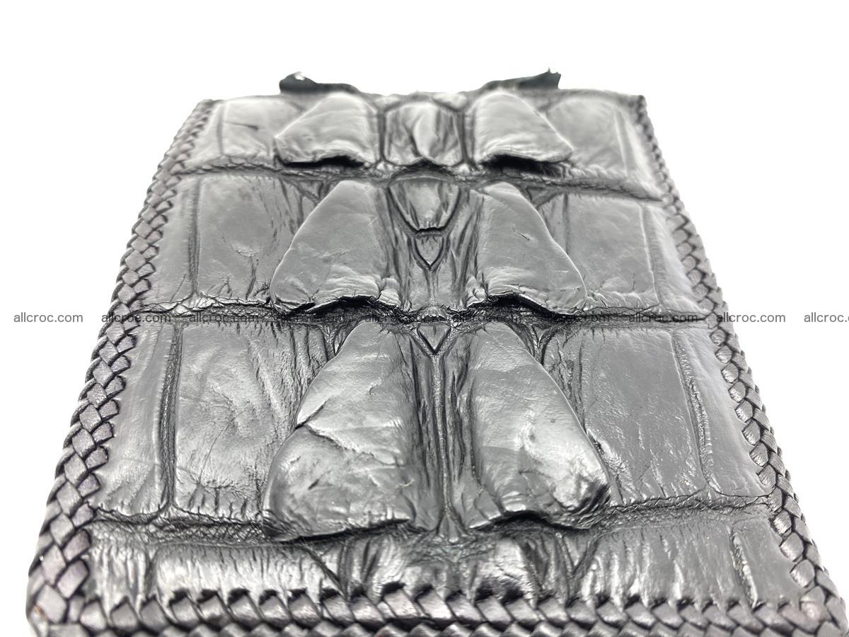 Crocodile skin bifold wallet tail part with braided trim 907 Foto 7