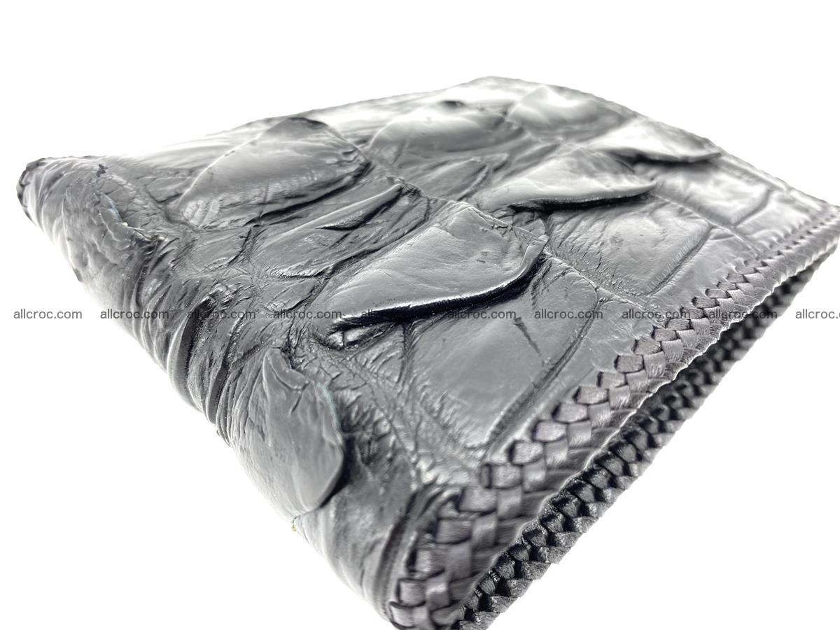 Crocodile skin bifold wallet tail part with braided trim 907 Foto 13