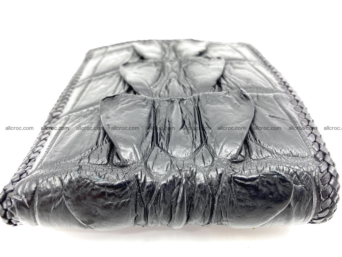 Crocodile skin bifold wallet tail part with braided trim 907 Foto 10