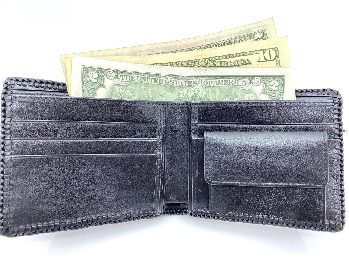 Crocodile skin bifold wallet tail part with braided trim 907 Foto 14