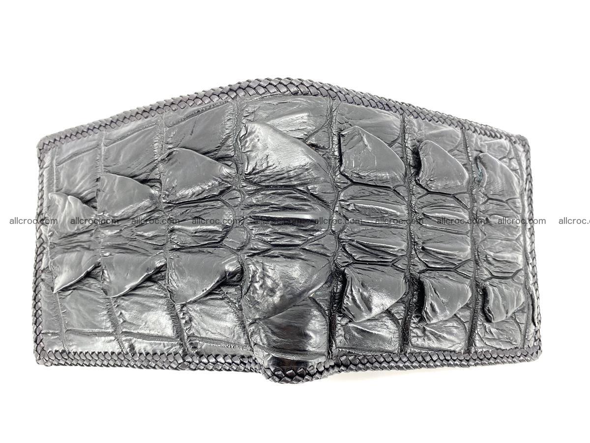 Crocodile skin bifold wallet tail part with braided trim 907 Foto 15