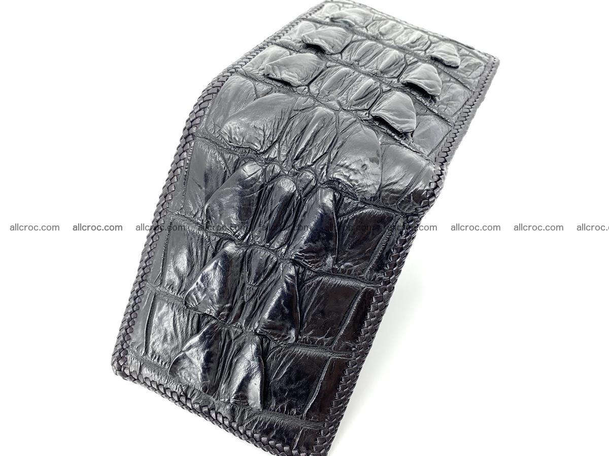 Crocodile skin bifold wallet tail part with braided trim 907 Foto 16