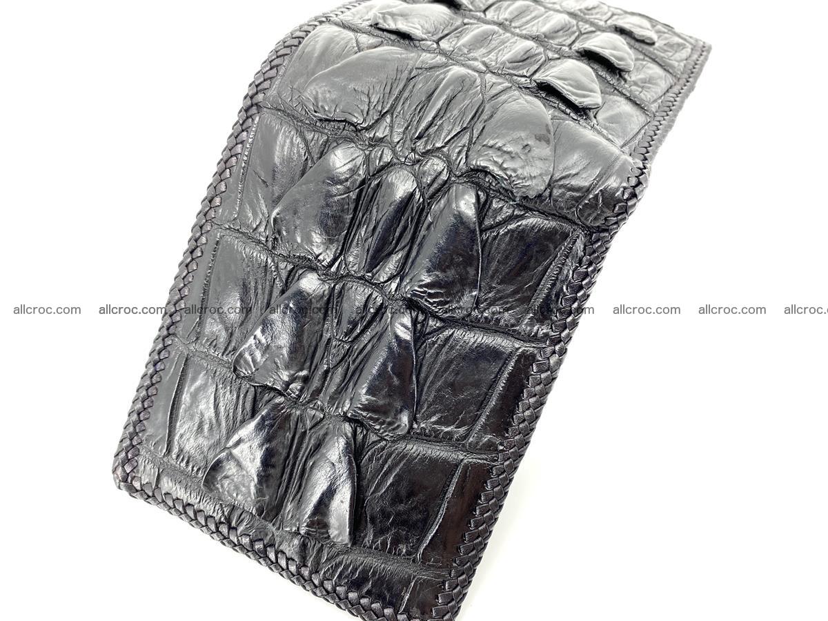 Crocodile skin bifold wallet tail part with braided trim 907 Foto 17