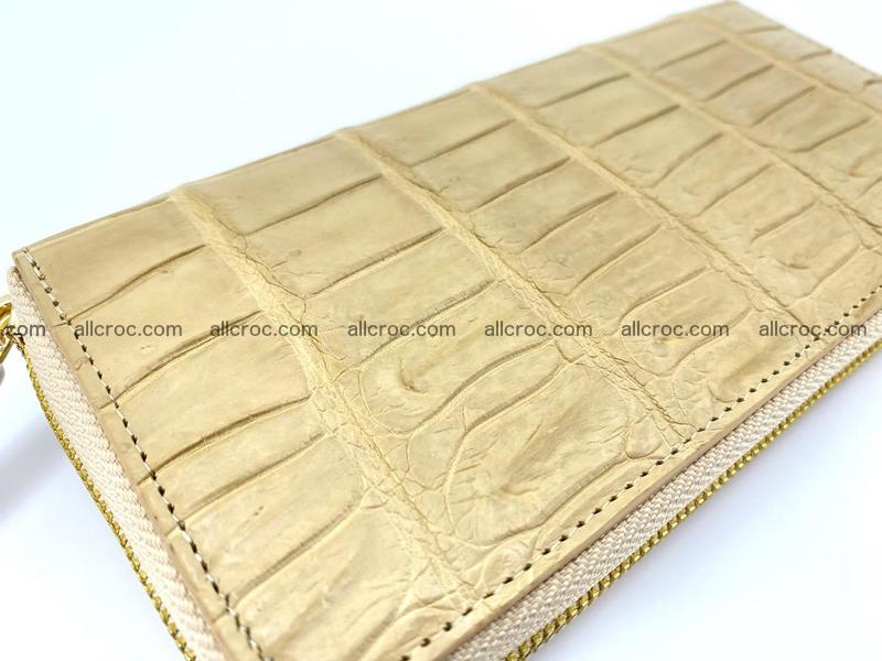 Crocodile skin long wallet 1 zip S-size 1378