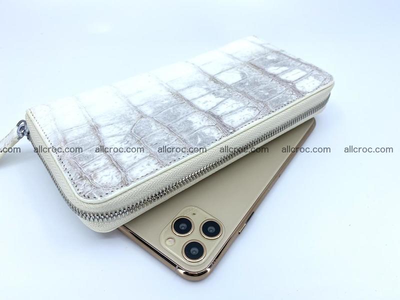 Crocodile skin long wallet 1 zip S-size 1386