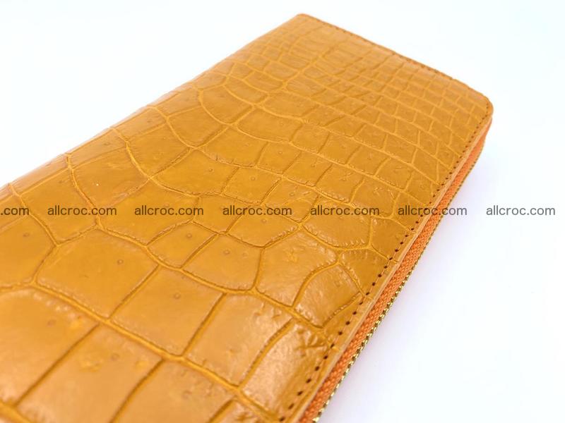 Crocodile skin long wallet 1 zip S-size 1383