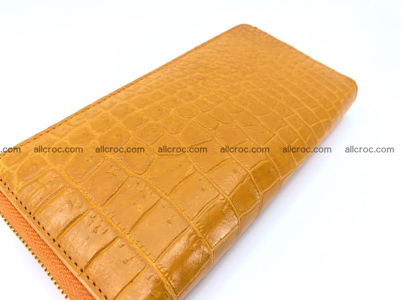 Crocodile skin long wallet 1 zip S-size 1383