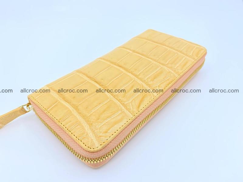 Crocodile skin long wallet 1 zip S-size 1385