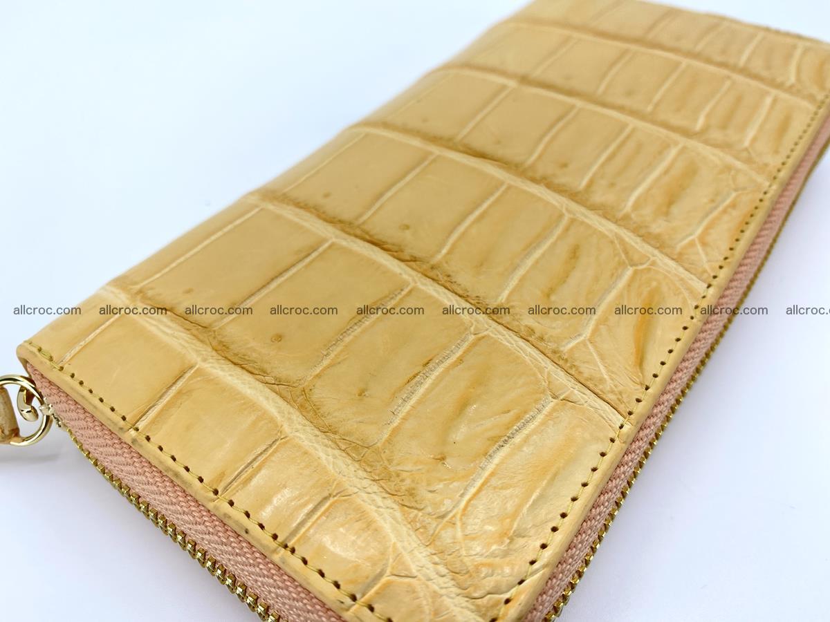 Crocodile skin long wallet 1 zip S-size 1385 Foto 3
