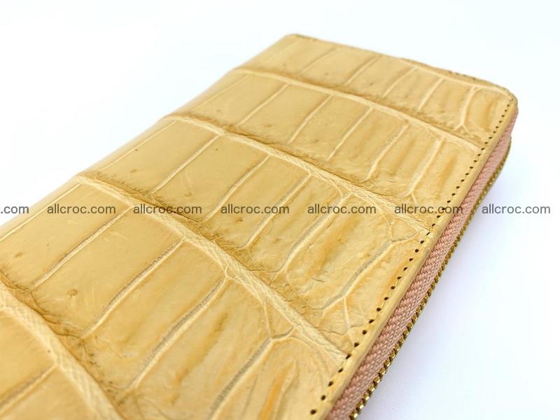 Crocodile skin long wallet 1 zip S-size 1385