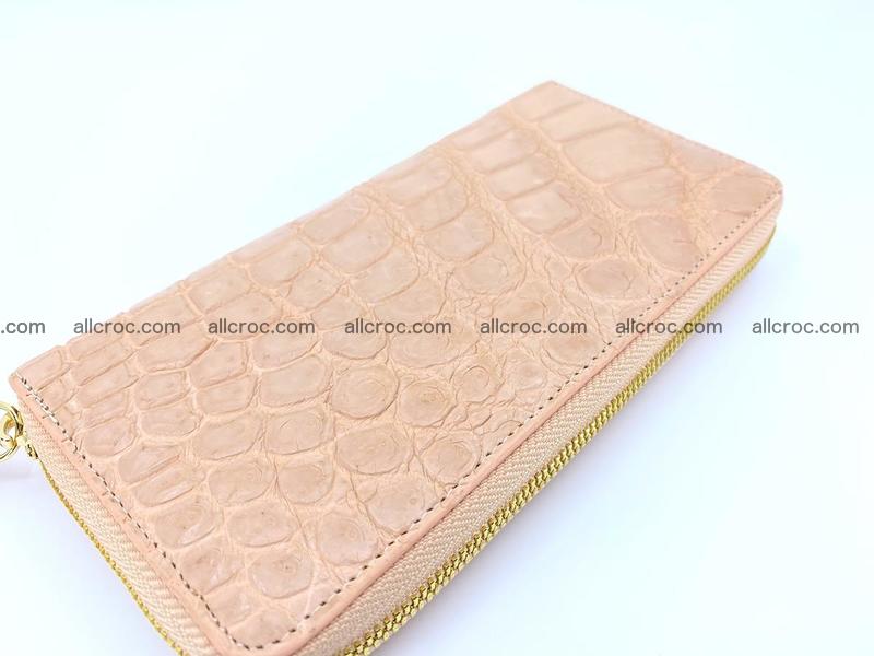 Crocodile skin long wallet 1 zip S-size 1382