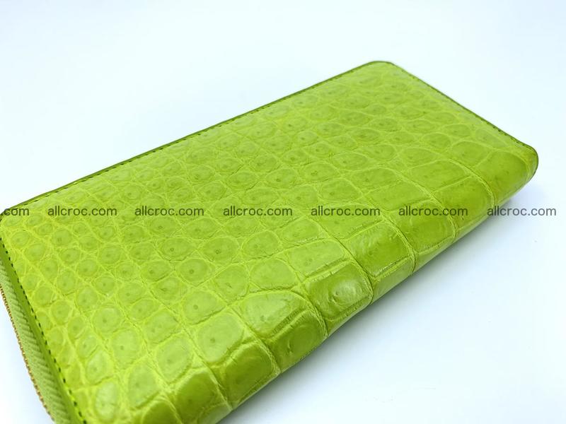 Crocodile skin long wallet 1 zip S-size 1384