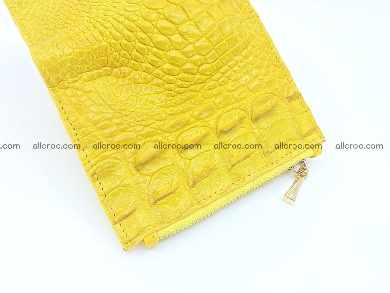 Crocodile skin vertical wallet HK 2 zip 1050