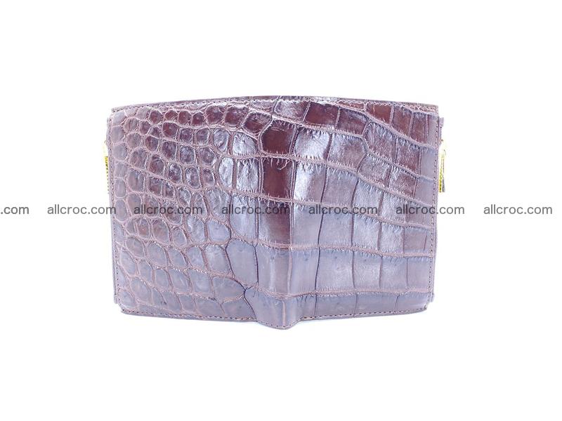 Crocodile skin vertical wallet HK 2 zips 1051