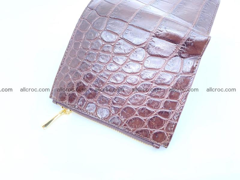 Crocodile skin vertical wallet HK 2 zips 1051