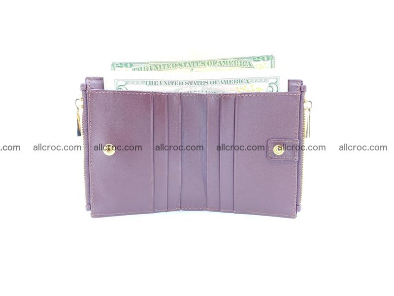 Crocodile skin vertical wallet HK 2 zips 1051