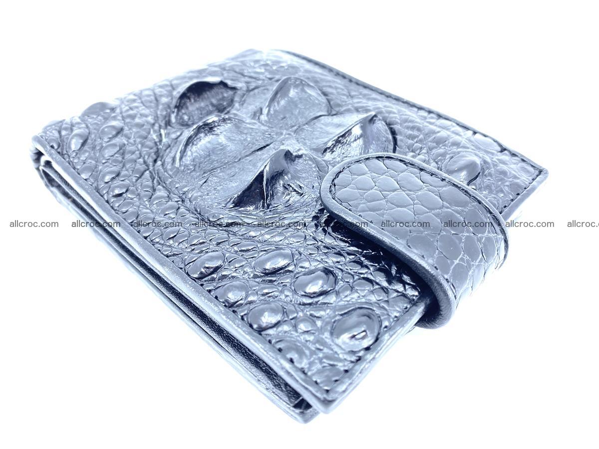 Crocodile skin wallet with pocket for coins and half belt 951 Foto 7