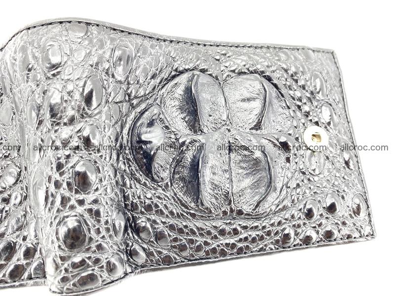 Crocodile skin wallet with pocket for coins and half belt 951