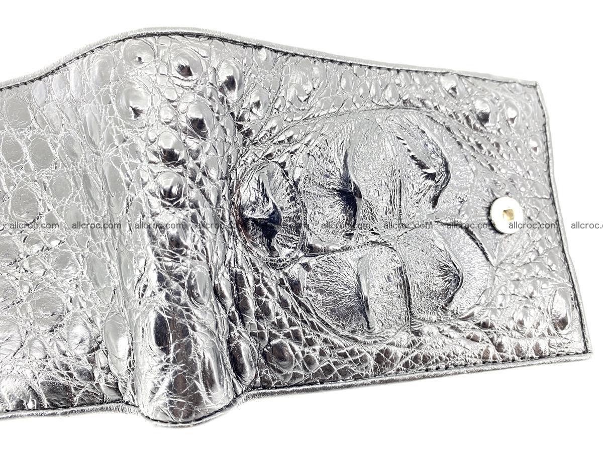 Crocodile skin wallet with pocket for coins and half belt 949 Foto 6