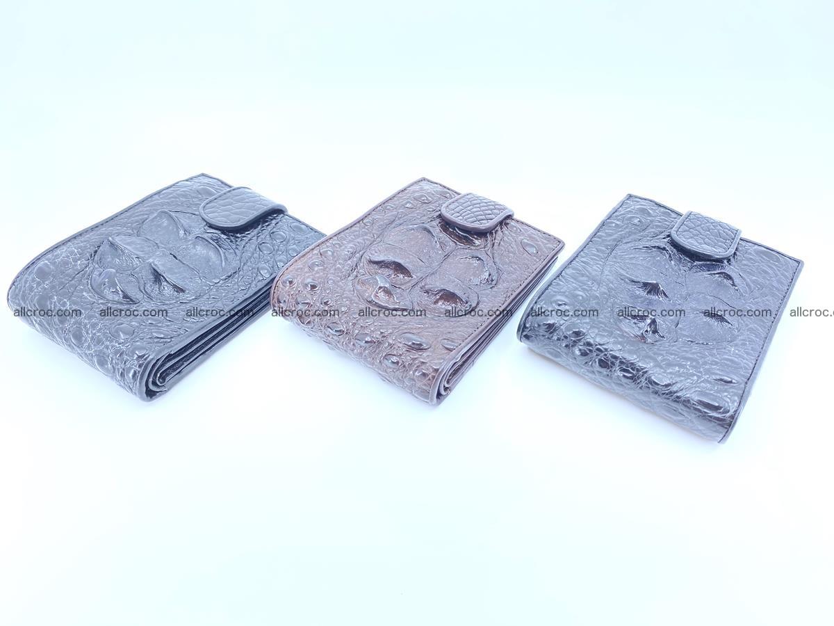 Crocodile skin wallet with pocket for coins and half belt 949 Foto 11