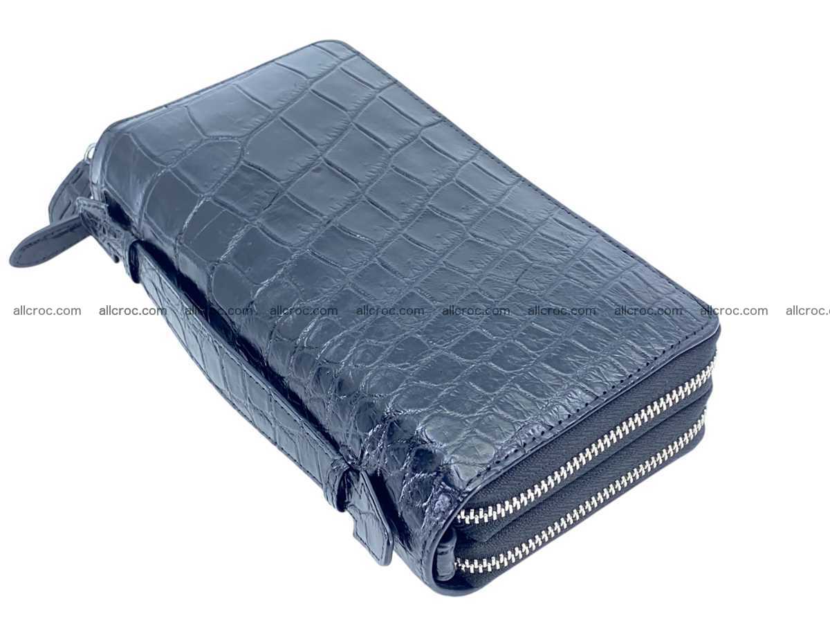 Crocodile leather 2 zip clutch 2807 Foto 5