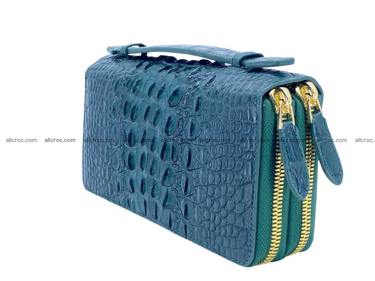 Crocodile leather 2 zip clutch 2805 Foto 3
