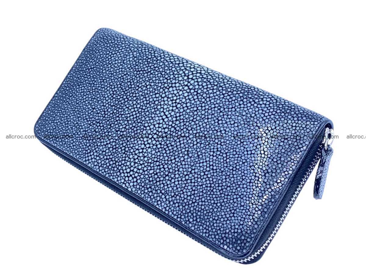Polished stingray lather zip wallet 2694 Foto 3