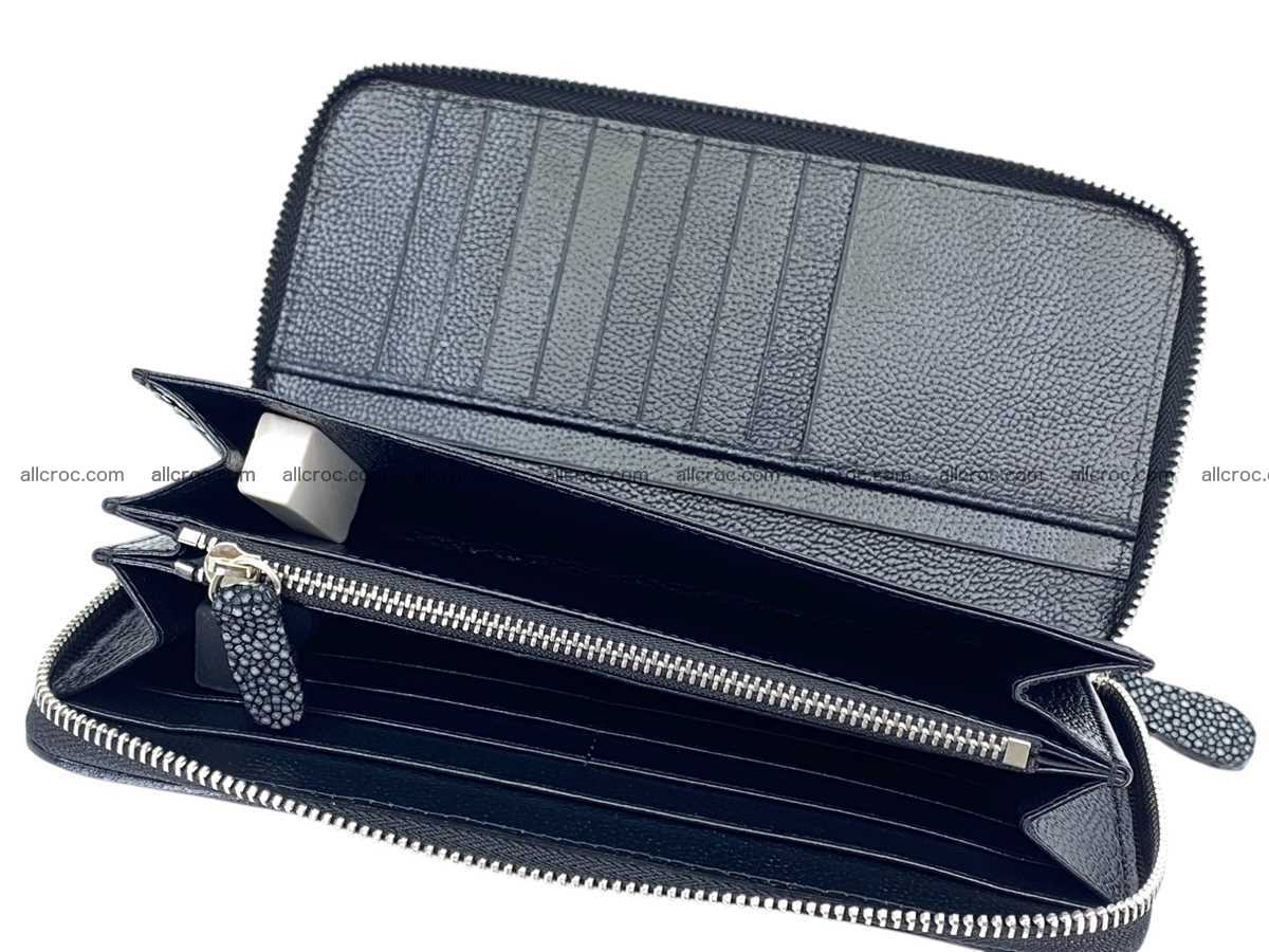 Polished stingray lather zip wallet 2694 Foto 5