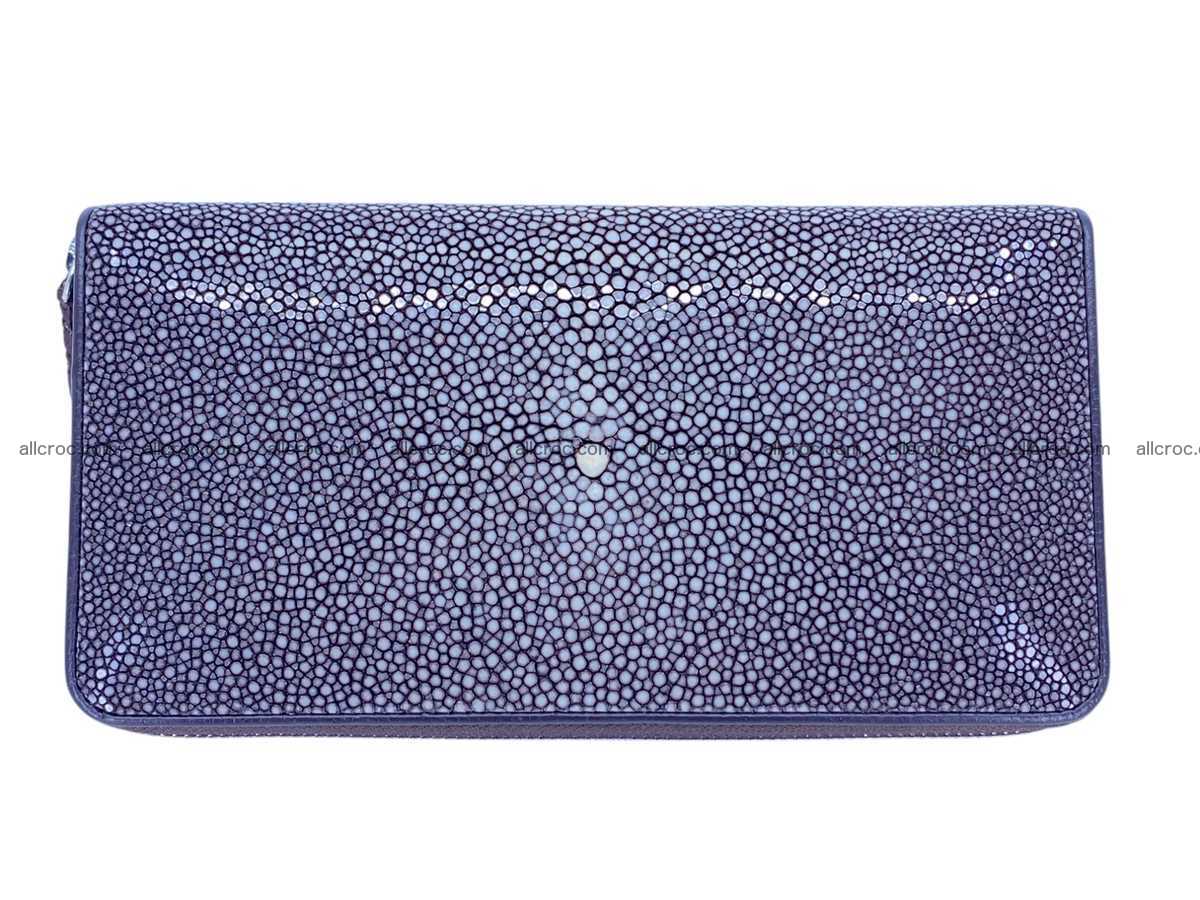 Polished stingray lather zip wallet 2695 Foto 0