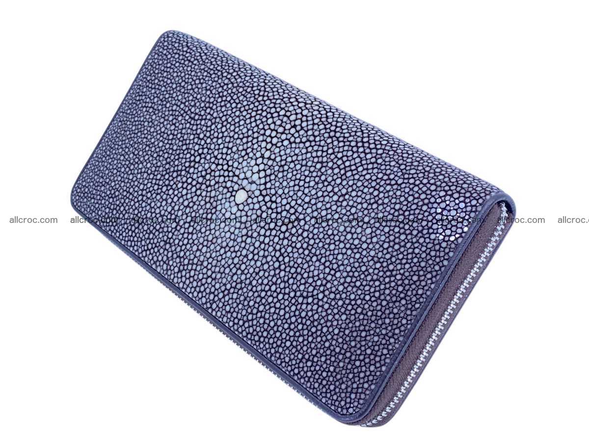 Polished stingray lather zip wallet 2695 Foto 2