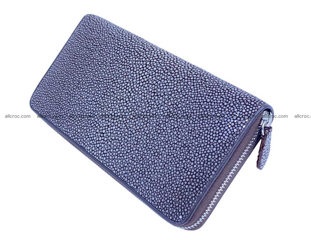 Polished stingray lather zip wallet 2695 Foto 3