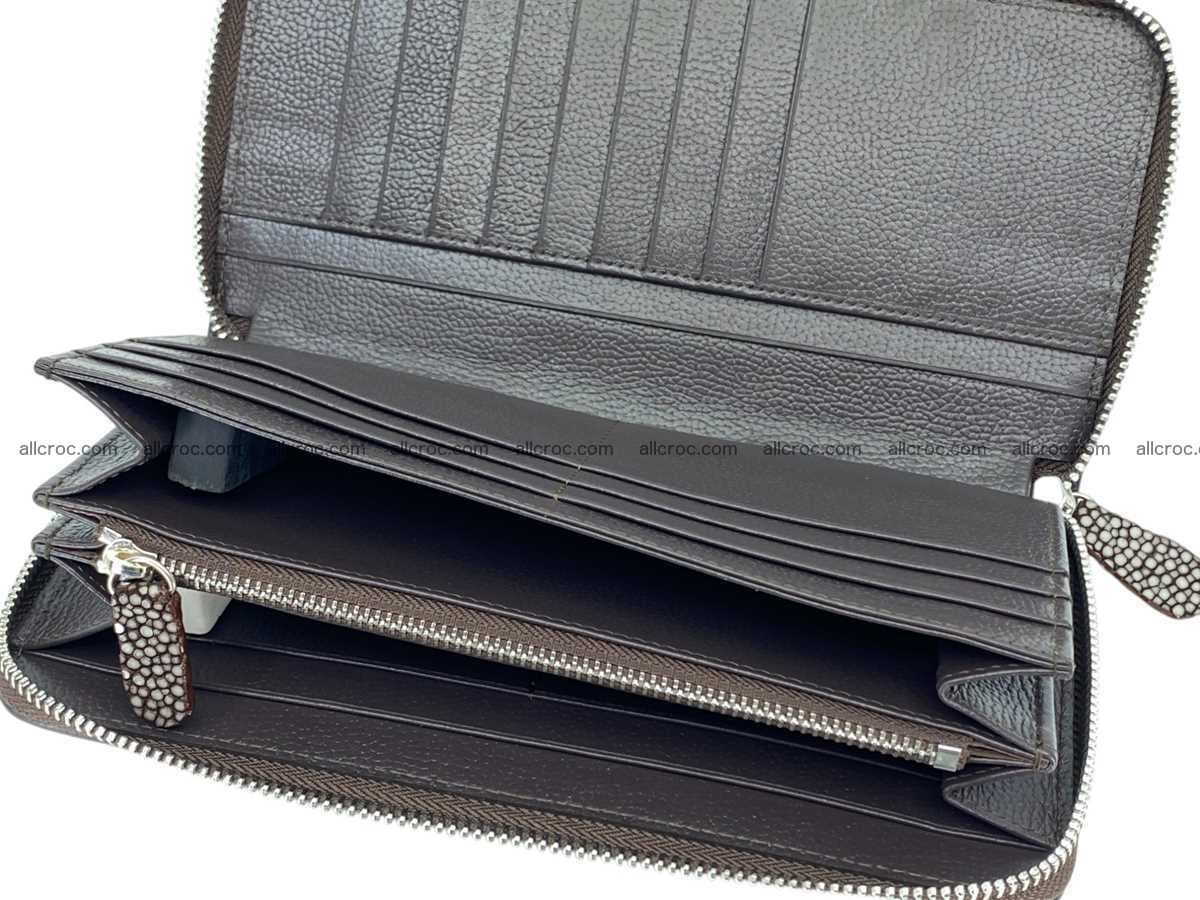 Polished stingray lather zip wallet 2695 Foto 6