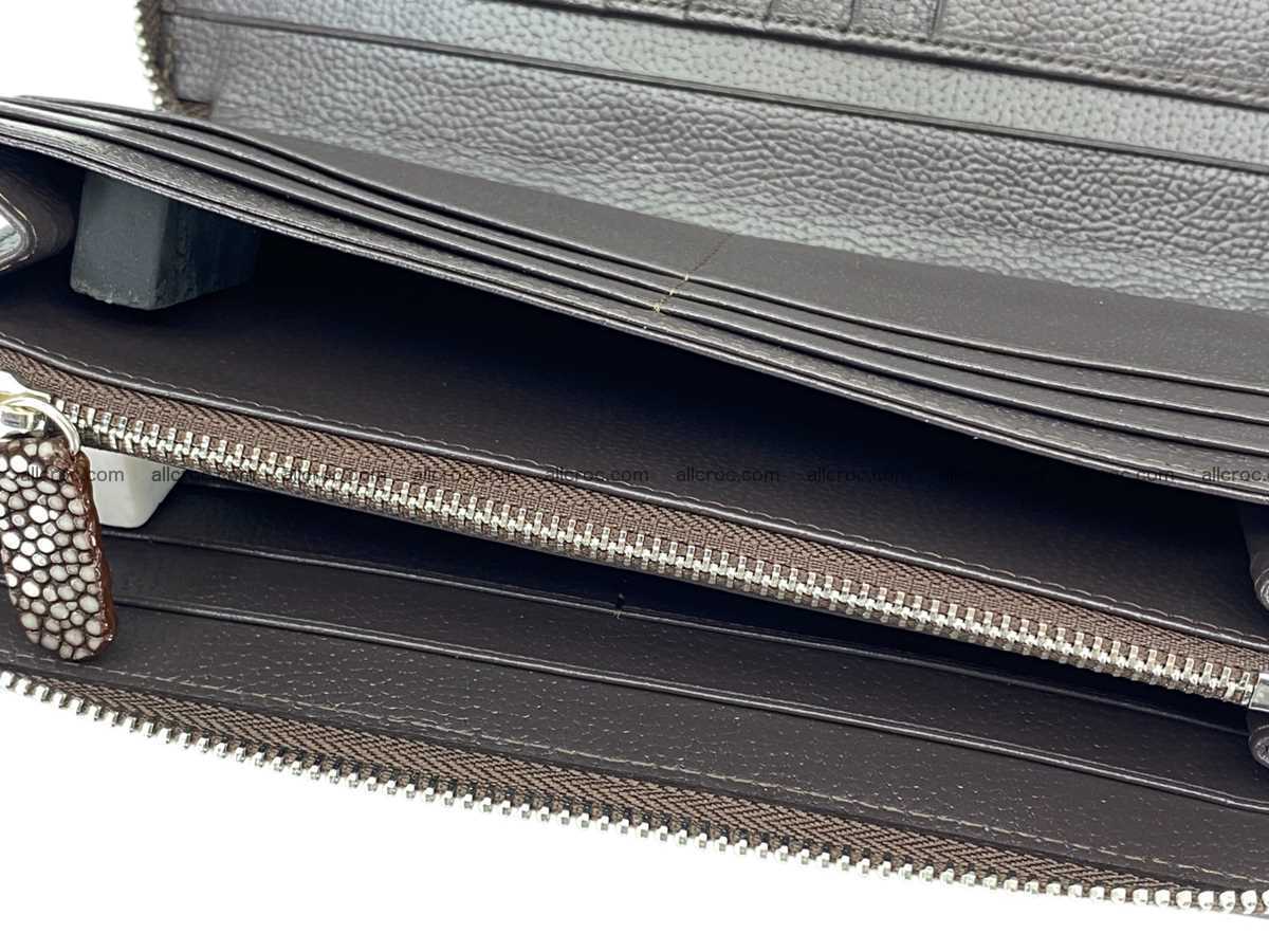 Polished stingray lather zip wallet 2695 Foto 5