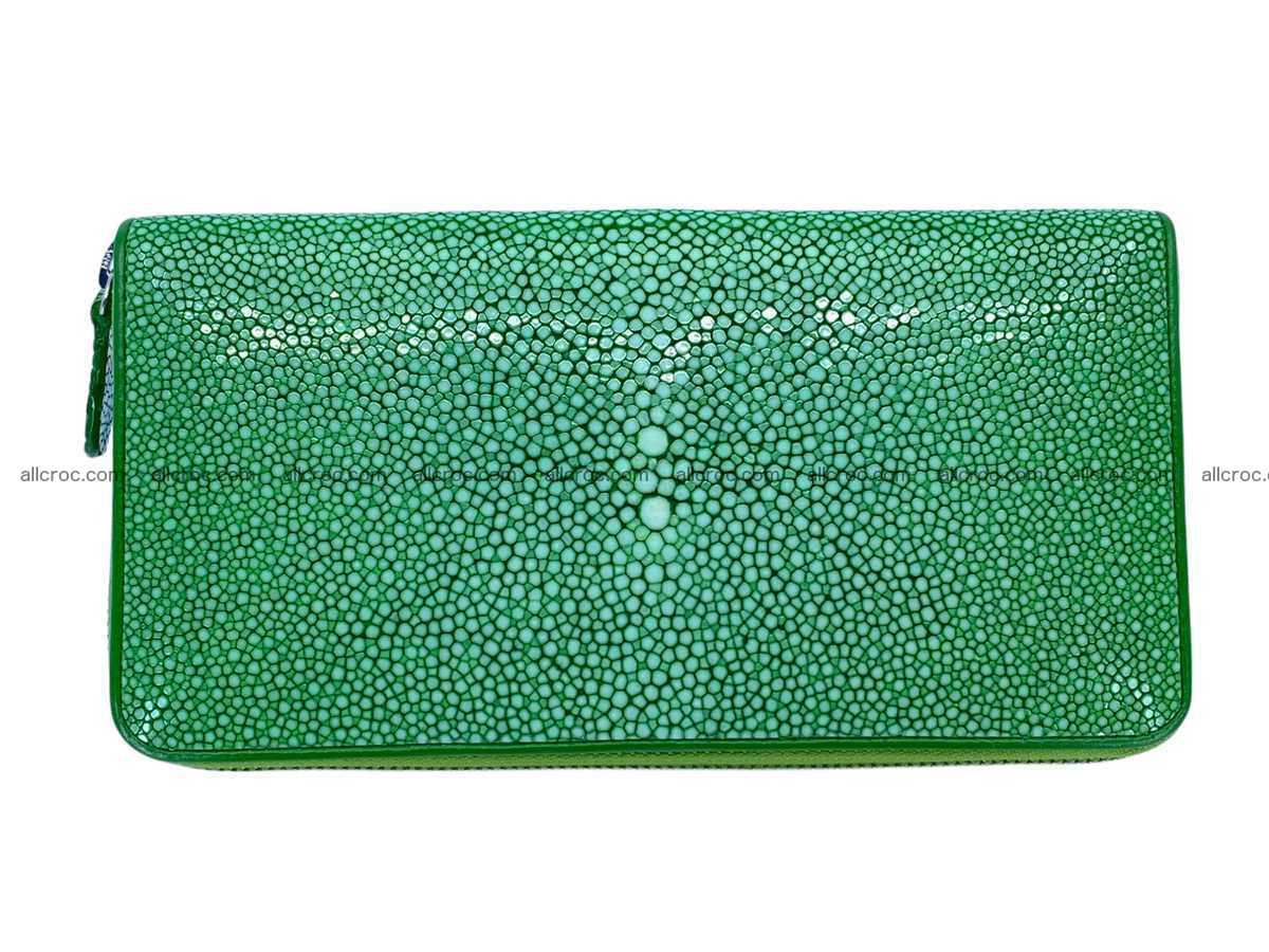 Polished stingray lather zip wallet 2693 Foto 0