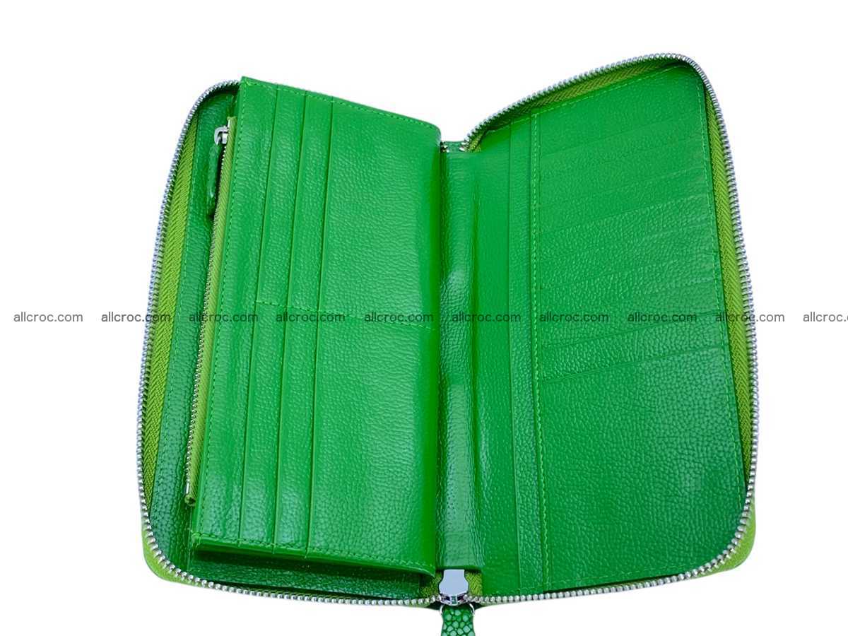 Polished stingray lather zip wallet 2693 Foto 3
