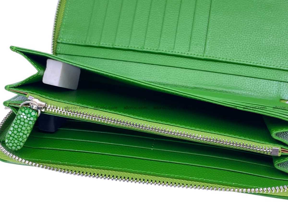 Polished stingray lather zip wallet 2693 Foto 5