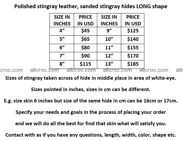Polished stingray leather 8 inches long shape 2397 Foto 3