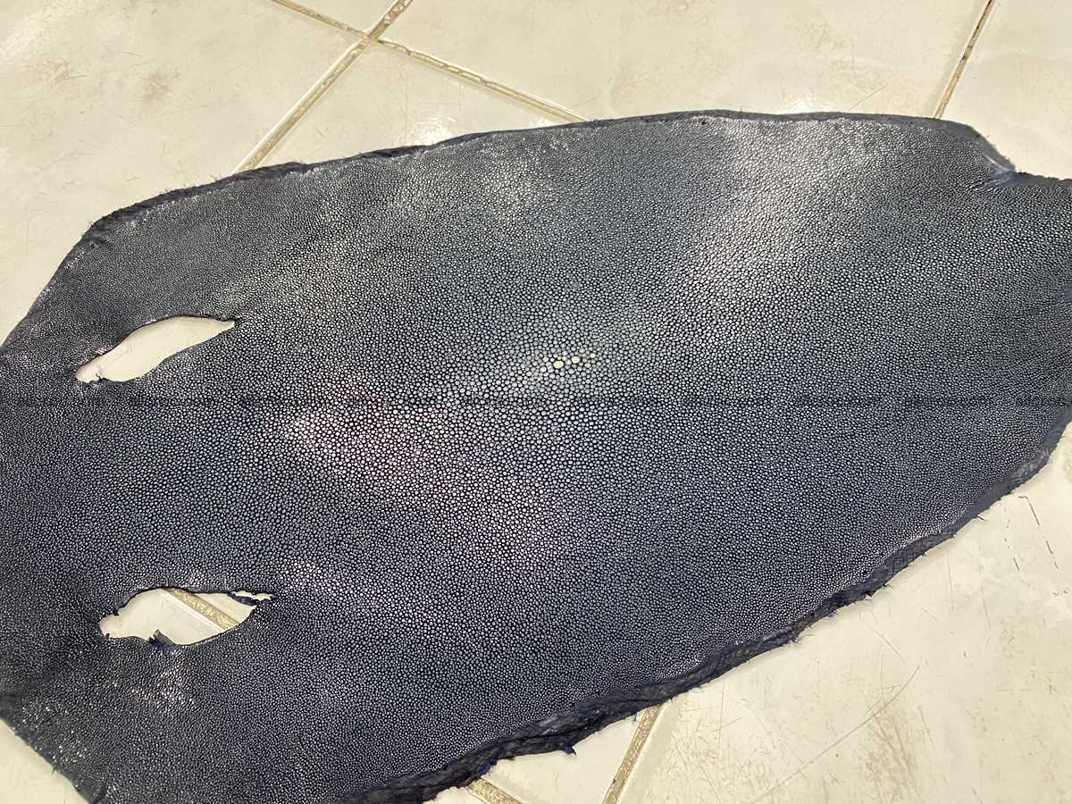 Polished stingray leather 9 inches round shape 2355 Foto 0