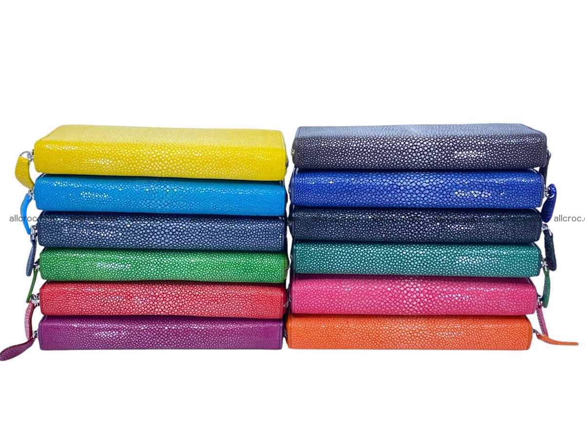 Polished stingray leather zip wallet 2638 Foto 11